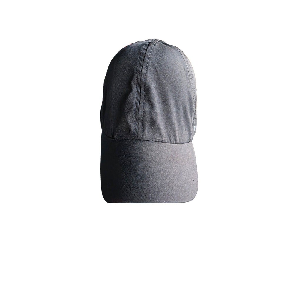 Apana Black Mesh Running Hat Adjustable Reflective Strap Athletic Cap